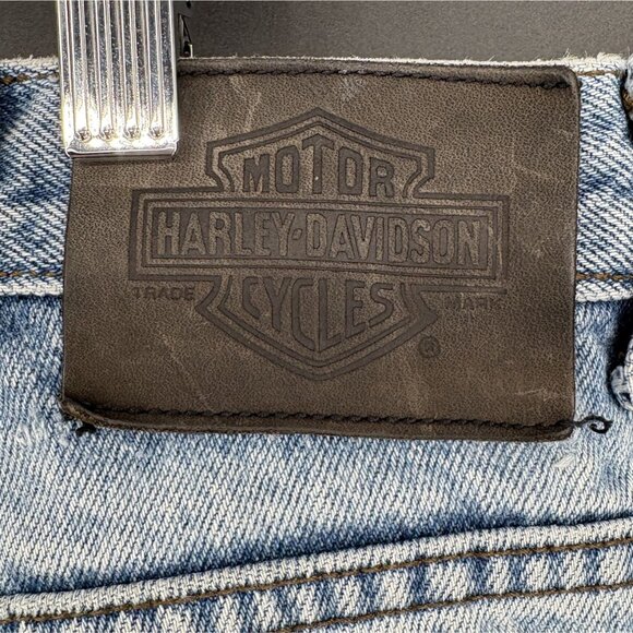 Vintage Harley Davidson Men's Traditional Light Wash Denim Jeans 36 USA Biker - Picture 5 of 16